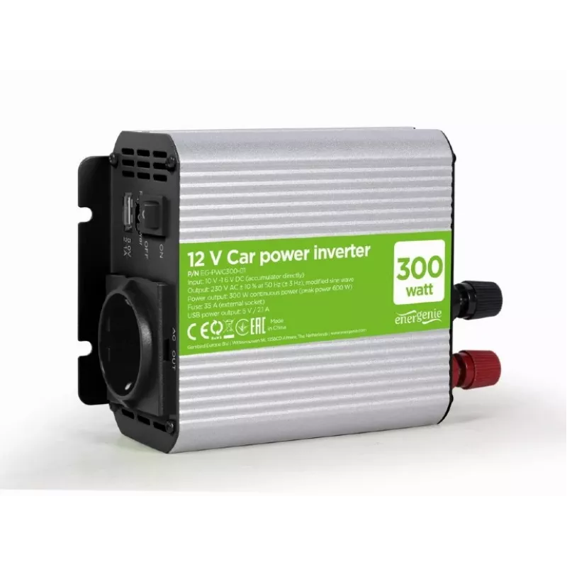 Gembird EG-PWC300-01 Spannungswandler Auto 300 W Grau