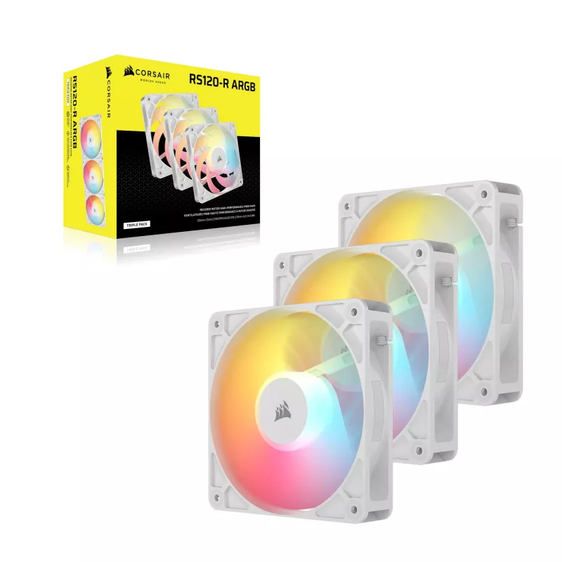 Lüfter CORSAIR RS120-R 120mm Weiß ARGB 25mm Dicke