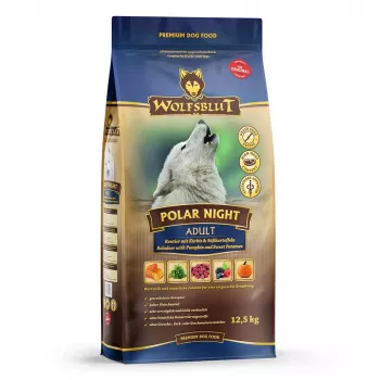 WOLFSBLUT Polar Night Rentier mit Süßkartoffeln - Trockenfutter für Hunde - 12,5 kg