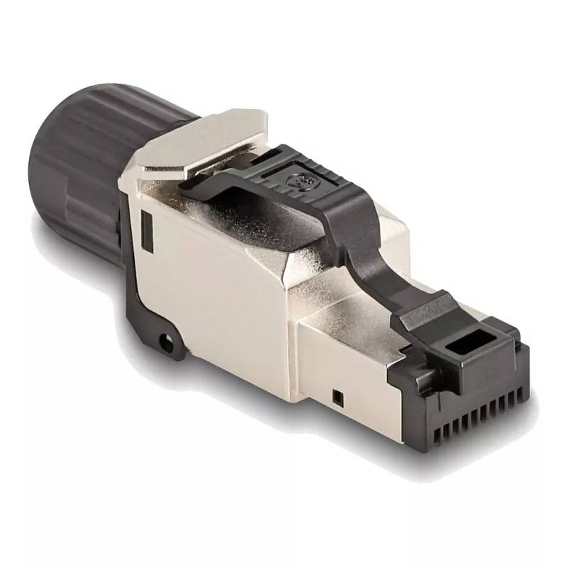 DeLOCK 86017 Kabelverbinder RJ45/LSA Schwarz Silber Stecker
