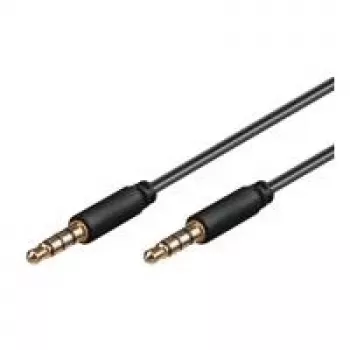 Wentronic Goobay 3,5-mm-Klinkenverbindungskabel, Schwarz, 0,5 m – Klinkenstecker 3,5 mm (4-polig, Stereo) > Klinkenstecker 3,5 mm (4-polig, Stereo) (63824)