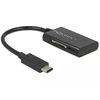 Delock USB 3.1 Gen 1 Kartenleser USB Typ-C Stecker 4 Steckplätze - Kartenleser - All-in-One (MMC, SD, miniSD, RS-MMC, TransFlash, MMCmobile, microSD, MMCmicro, SDHC, miniSDHC, microSDHC, SDXC, microSDXC, SDHC UHS-I, microSDHC UHS-I)