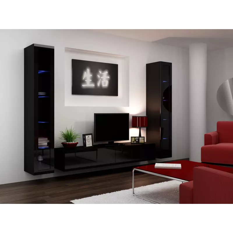 Cama Vitrine VIGO '180' 180/40/30 schwarz/schwarz glänzend