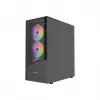 PC-Gehäuse GEMBIRD Fornax 4300 Midi Tower ATX, gehärtetes Glas, 2x 3,5-Zoll-Einschübe, 3x 2,5-Zoll-Einschübe, ARGB-Lüfterunterstützung, USB 3.2 Gen1