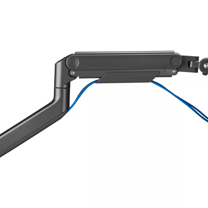 Monitorhalterung DIGITUS Single, Klemme, für bis zu 49 Zoll (124,5 cm), 20 kg, VESA 75x75–100x100, neigbar -20° bis 50°, höhenverstellbar, schwarz