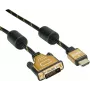 Roline Gold - Videokabel - Dual Link - HDMI / DVI - DVI-D (M) zu HDMI (M) - 2 m - abgeschirmt - Schwarz, Gold - 4K-Unterstützung