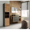 Badezimmer-Hochschrank top e shop S40 ANTHRACIT/ARTISAN, freistehend, 400×300×1700 mm, 6 Einlegeböden, 2 Türen