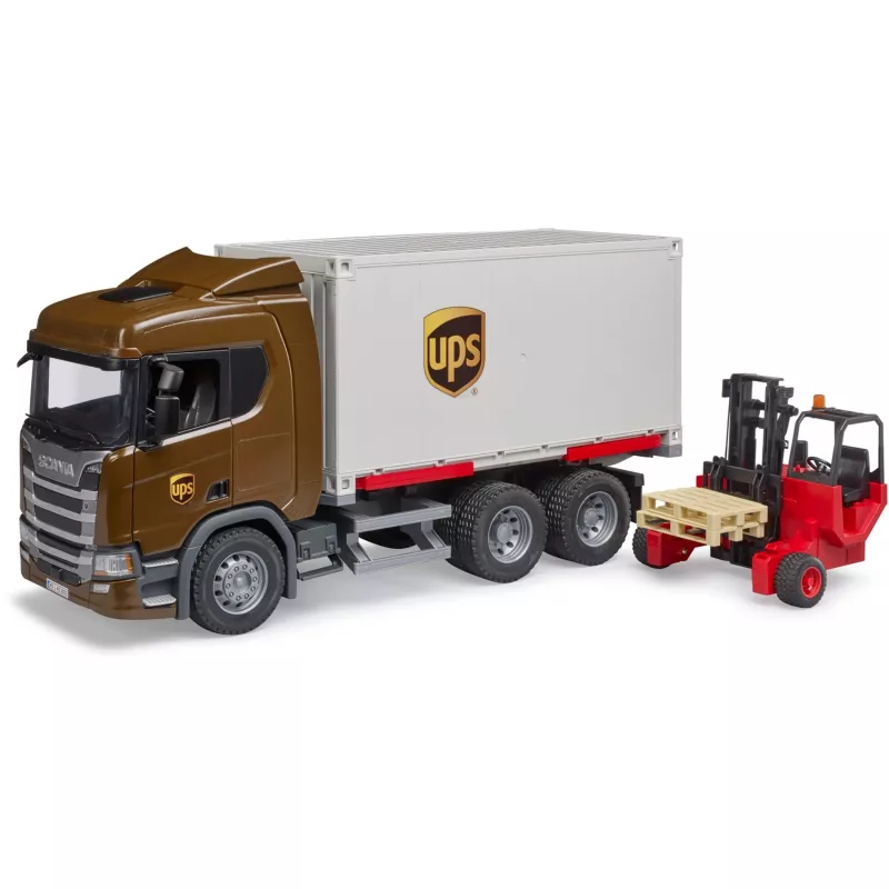 Scania Super 560R Fahrzeuge UPS Container mit Gabelstapler