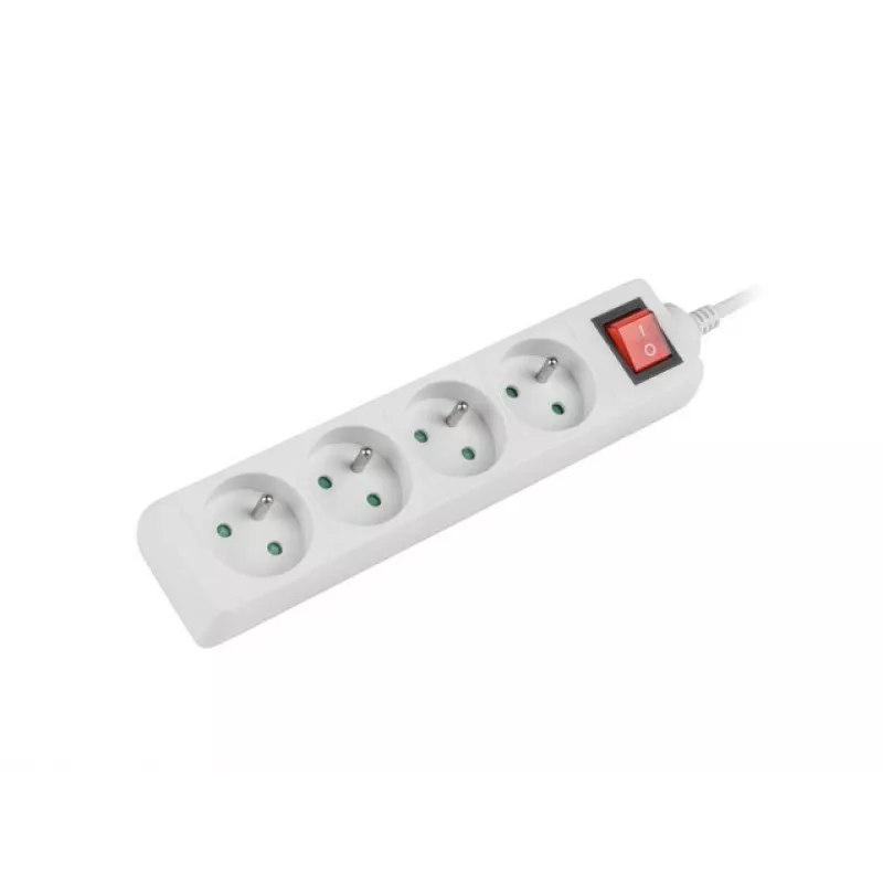 Mehrfachsteckdose Lanberg PS1-04E-0150-W 1,5m 4 AC-Steckdosen Innenbereich Weiß