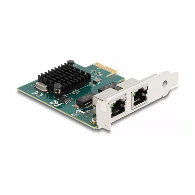 DeLOCK PCI Express x1 Karte 2 x RJ45 Gigabit LAN BCM Grau
