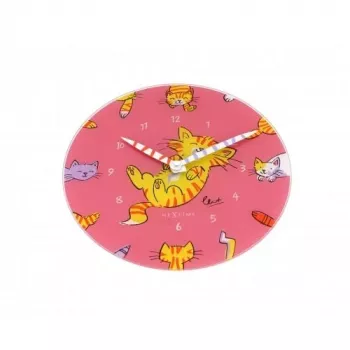 NeXtime Uhr 8810 Tickle My Tummy, Ø30 cm, Wand, Pink/Mehrfarbig