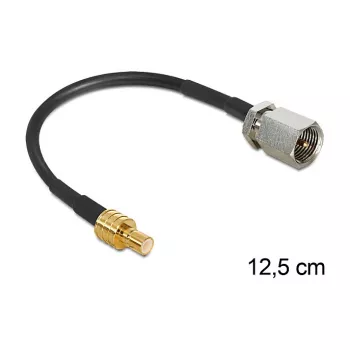 Koaxialkabel DeLOCK 88473 0,125m FME SMB Gold Schwarz