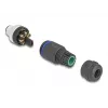 DeLOCK M12 Steckverbinder A-codiert 8-polig Stecker Schraubanschluss