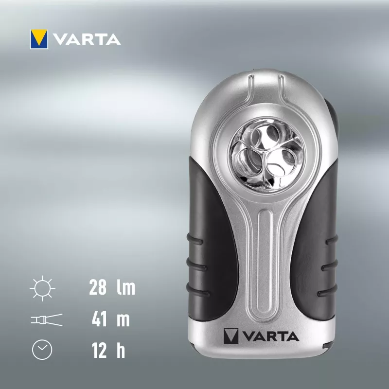 Handlampe Varta 16647 Schwarz Silber