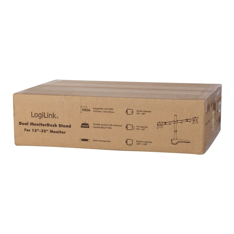 Monitorhalterung LogiLink BP0045 81,3 cm (32 Zoll) Tisch Schwarz Edelstahl