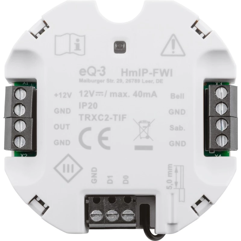 Homematic IP HMIP-FWI Smart-Home-Empfänger 868 MHz kabelgebunden Weiß