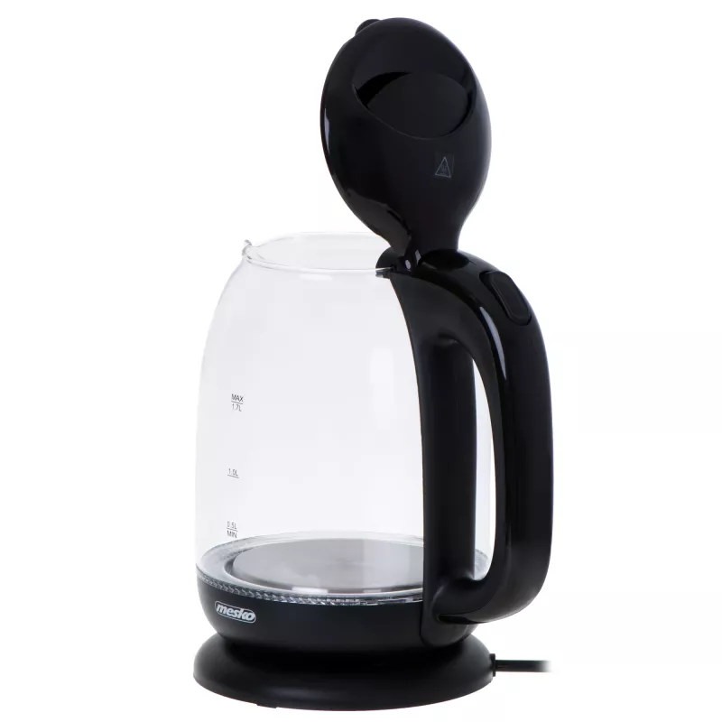 Mesko | Wasserkocher | MS 1302b | Elektrisch | 2200 W | 1,7 L | Glas | 360°-Drehsockel | Schwarz