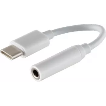 Audiokabel S/CONN 14-05020 0,1 m 3,5 mm USB-Typ-C Weiß