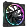 Gehäuselüfter DeepCool FL12 120 mm, PWM, 500–2150 U/min, 55 CFM, 2,82 mmH2O, FDB, Multi-LED, schwarz