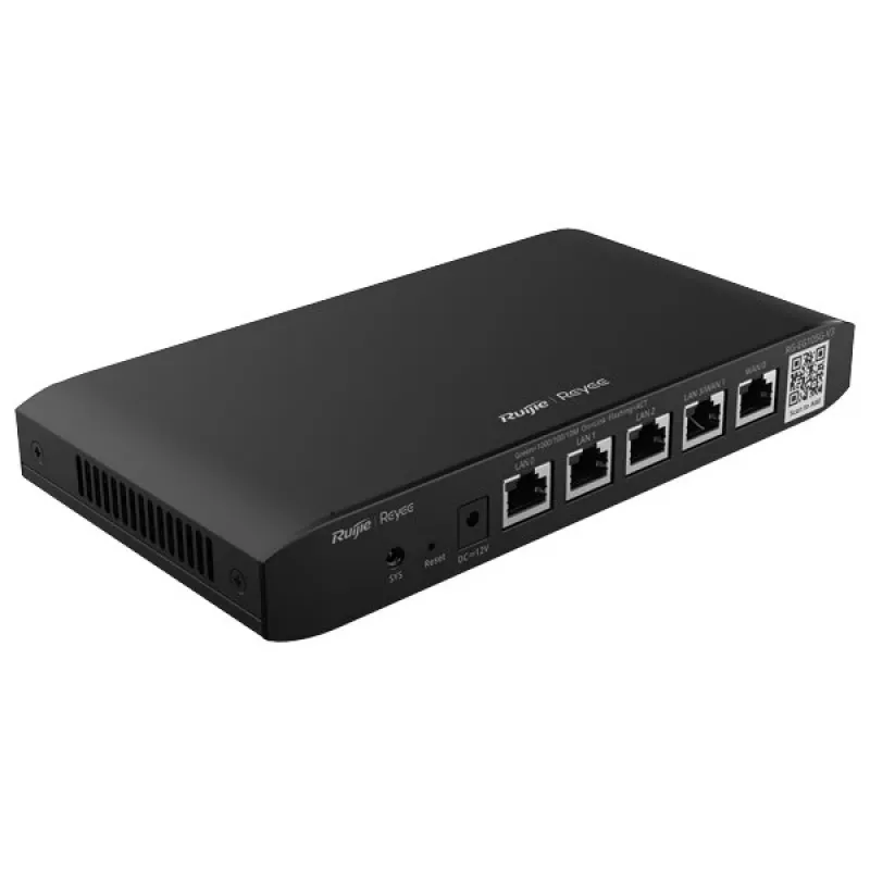 WLAN-Router RUIJIE RG-EG105G-V3 Dual Band Wi‑Fi 5, 2 Kerne, 128 MB RAM, 32 MB Flash, 4 LAN + 2 WAN Gigabit-Ports, schwarz