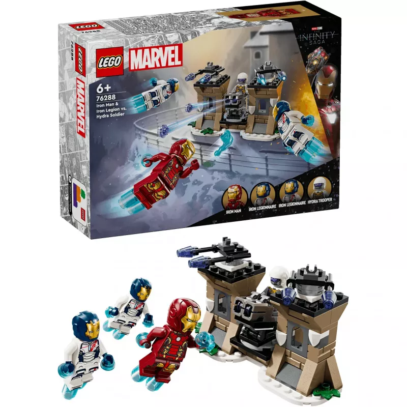 Bauset LEGO-Set 76288 Marvel Super Heroes Iron Man Iron Legion mit HYDRA-Soldat-Minifigur, baubares Modell
