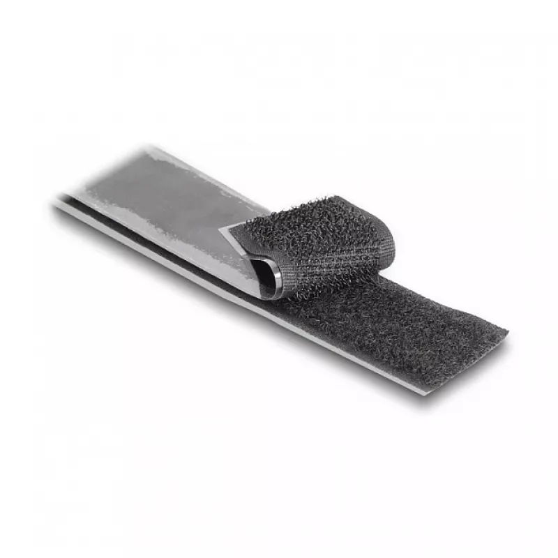 DeLOCK Klettband selbstklebend L 15 m x B 25 mm schwarz