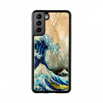 Handyhülle iKins für Samsung Galaxy S21+ — schützende Rückabdeckung 'great wave'