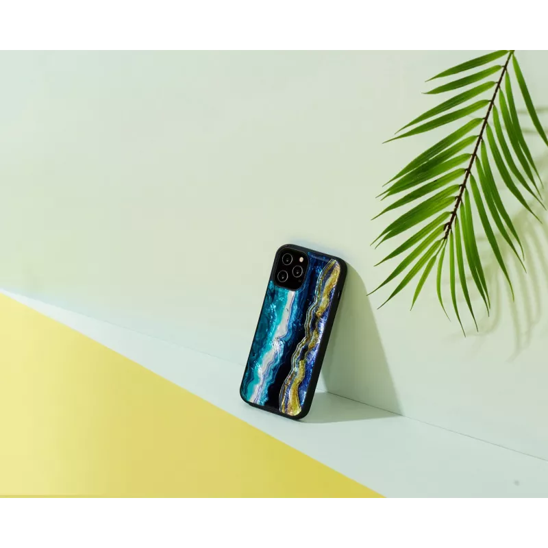 Schutzhülle iKins für Apple iPhone 12 / 12 Pro — Lila-Achat-Muster