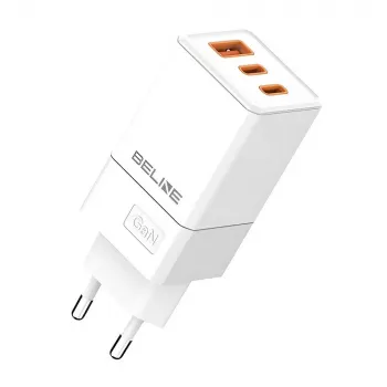Beline ad. Siec. 2x USB-C 1x USB 65W Weiß/Weiß (nur Kopf) PD 3.0 QC