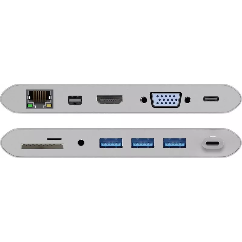 Goobay USB-C™ Multiport-Adapter - All in 1 - Aluminium - Silber (62113)