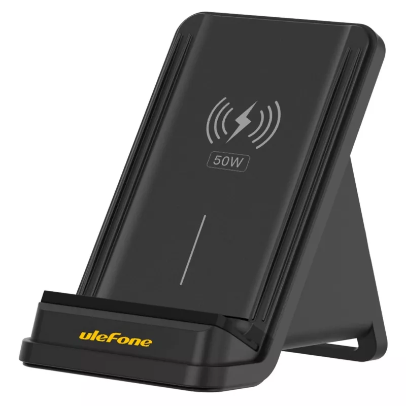 UleFone Indoor-Smartphone-Ladegerät WCS01 – 50 W USB Typ-C, kabelloses Schnellladen, schwarz