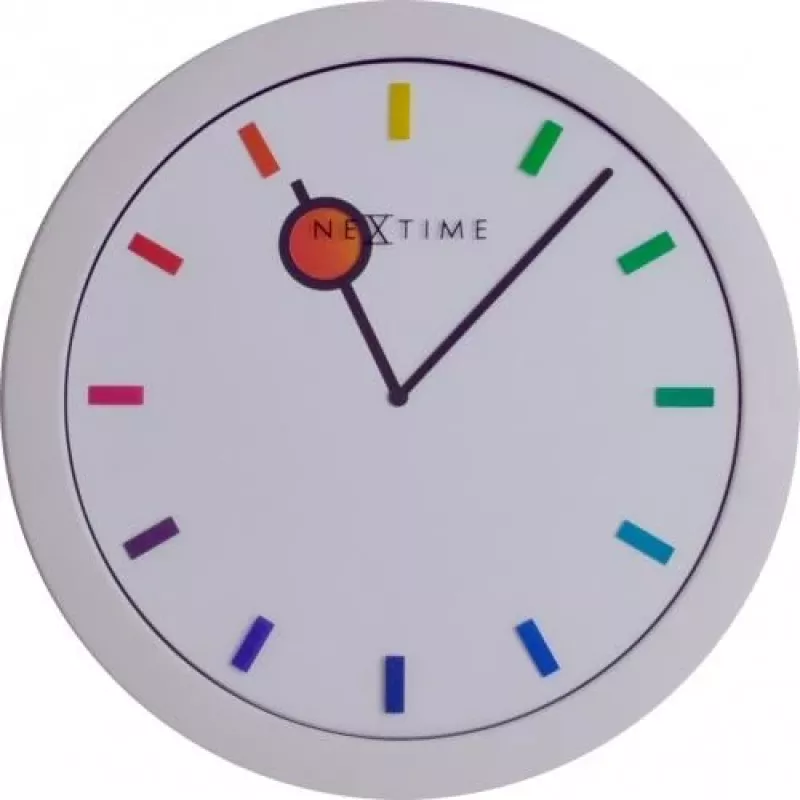 NeXtime Uhr 3048 Color Change, Ø28 cm, Wand, Weiß/Mehrfarbig