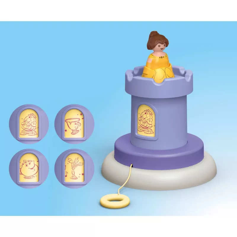 PLAYMOBIL JUNIOR & Disney: Belles Spielturm mit Sound | Spielset für Kleinkinder 1-3