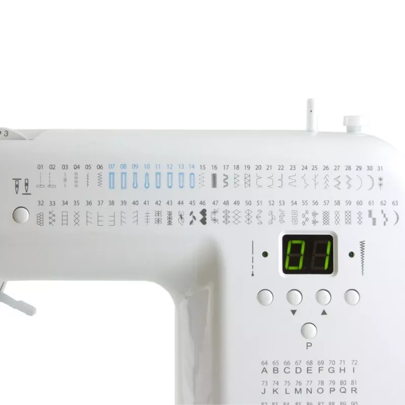 Mechanische Haushaltsnähmaschine lucznik Malwina 2070 — 63 Stichmuster, 7 mm Stichbreite, 99 Programme, automatisches Knopfloch, Freiarm