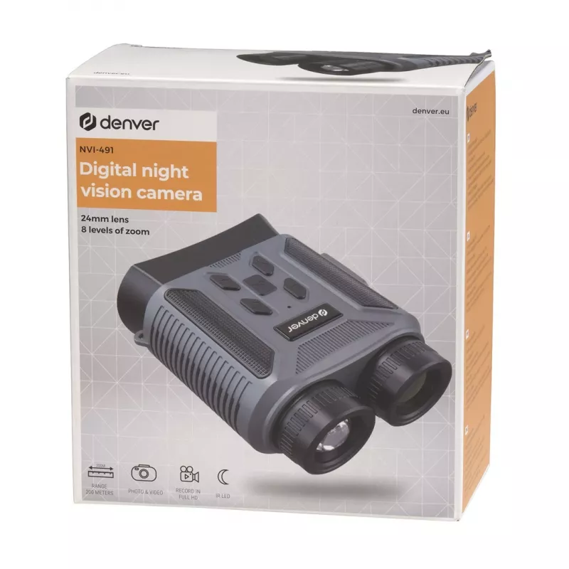 Fernglas Denver NVI-491 Schwarz Grau Kunststoff MicroSD Lithium