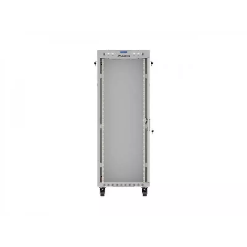 LANBERG 19 Zoll 32U Stand-Rack-Schrank 600×600 mm Grau mit perforierten Türen und LCD (flach Pack)