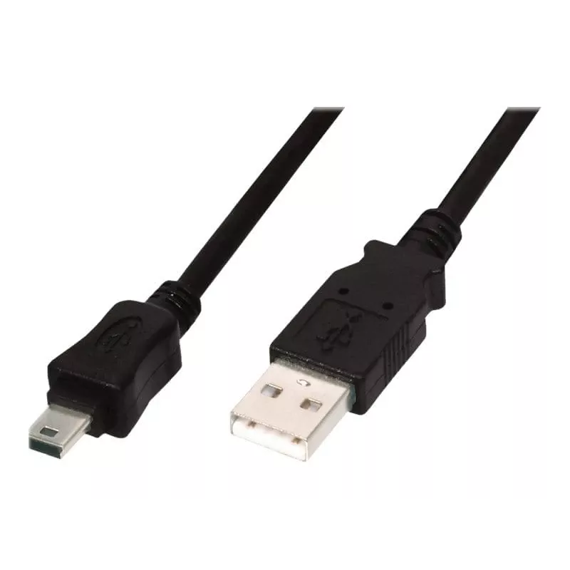 ASM AK-300130-030-S ASSMANN Kabel USB 2.0 HighSpeed Canon USB A/miniUSB B (5pin) M/M Schwarz 3m