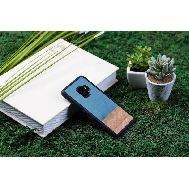 Smartphone-Hülle man and wood für Samsung Galaxy S9 Denim Schwarz