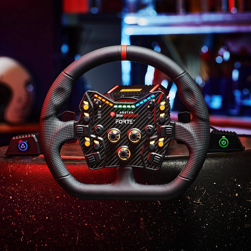 Asetek SimSports GT Rim - Closed D, Leder - Schwarz