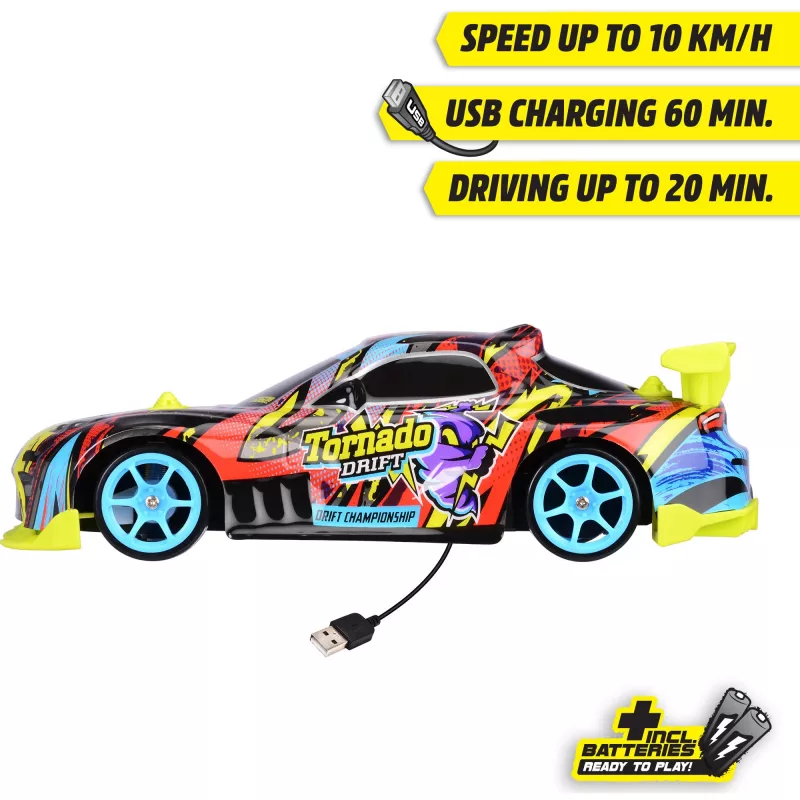 RC-Car Dickie Tornado Drift RTR 2,4 GHz – fertig montiertes Drift-Auto