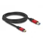 USB-Kabel DeLOCK 80618 10 Gbit/s Typ-A auf Typ-C 2m Rot Metall