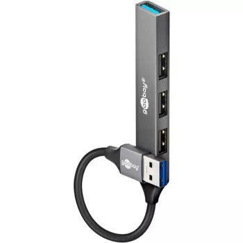 Goobay USB Hub 74456 Type-A 5000 Mbit/s Hellgrau