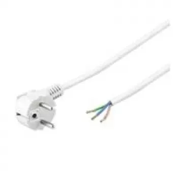 Wentronic Goobay Netzkabel eckig für die Selbstmontage, 1,5 m, Weiß - Typ F (Typ F, CEE 7/7) > lose Kabelenden (93977)