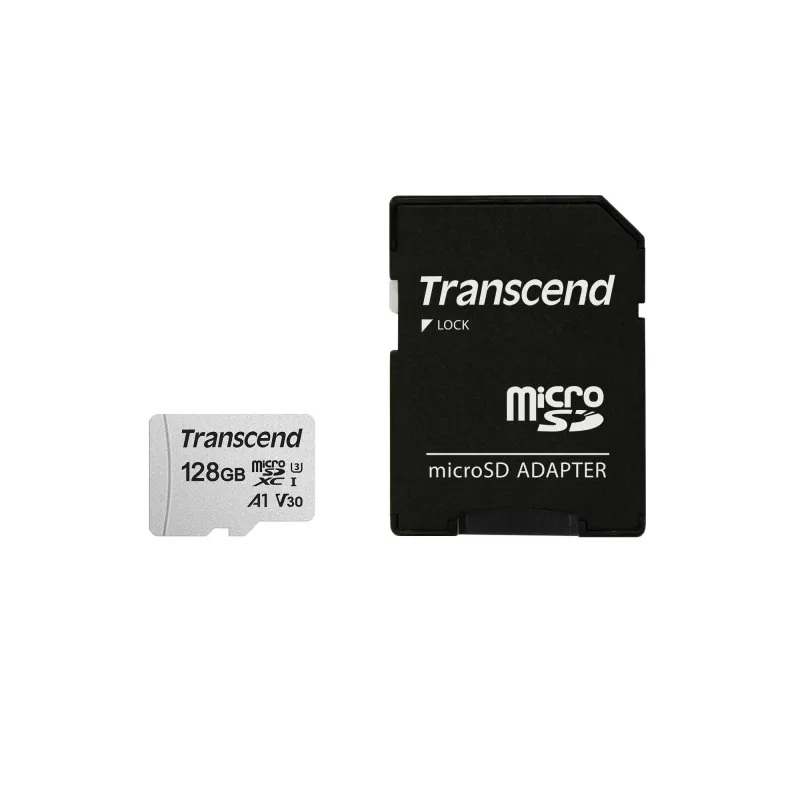 Flash-Speicher Transcend 128 GB MicroSDXC SD300S mit Adapter