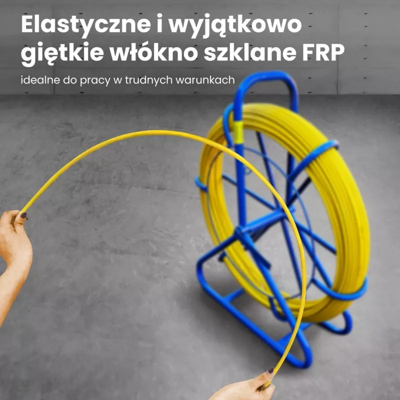 Extralink Pilot 4,5 mm 25 m | Kabelziehstab | Glasfaser GFK, Ø 4,5 mm, L 25 m, gelb