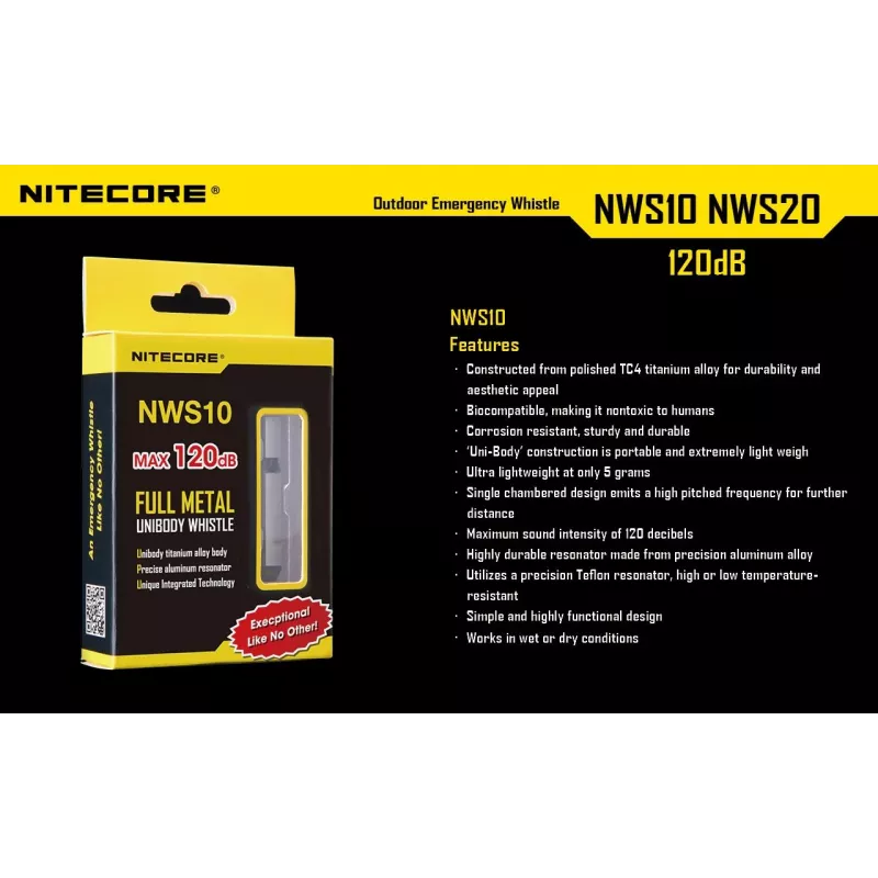 Pfeife Outdoor EMERGENCY/120DB NWS10 Nitecore
