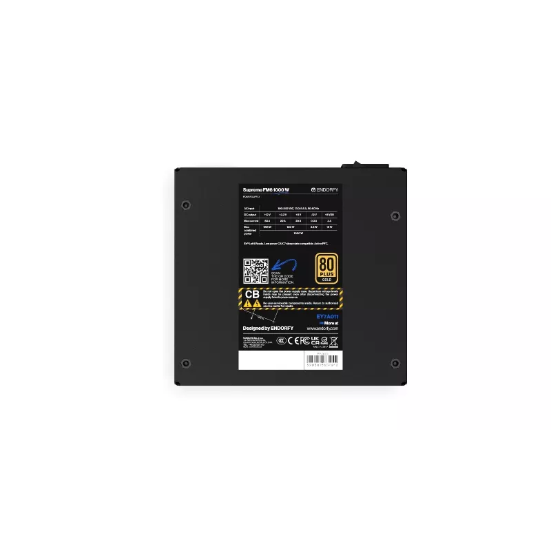 Netzteil Endorfy Supremo FM6 1000W, 80 PLUS Gold, ATX 3.1, Modular, Schwarz