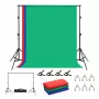 Hintergrund-Stativset Puluz PKT5204 2×2 m mit 3 Hintergründen – Studio-Hintergrundständer-Set