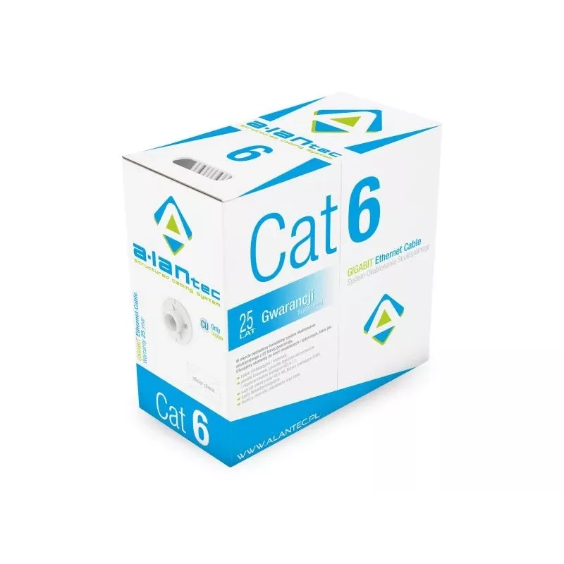 Netzwerkkabel Alantec KIU6LSOH305D U/UTP Cat6, 305 m, Grau, 24 AWG