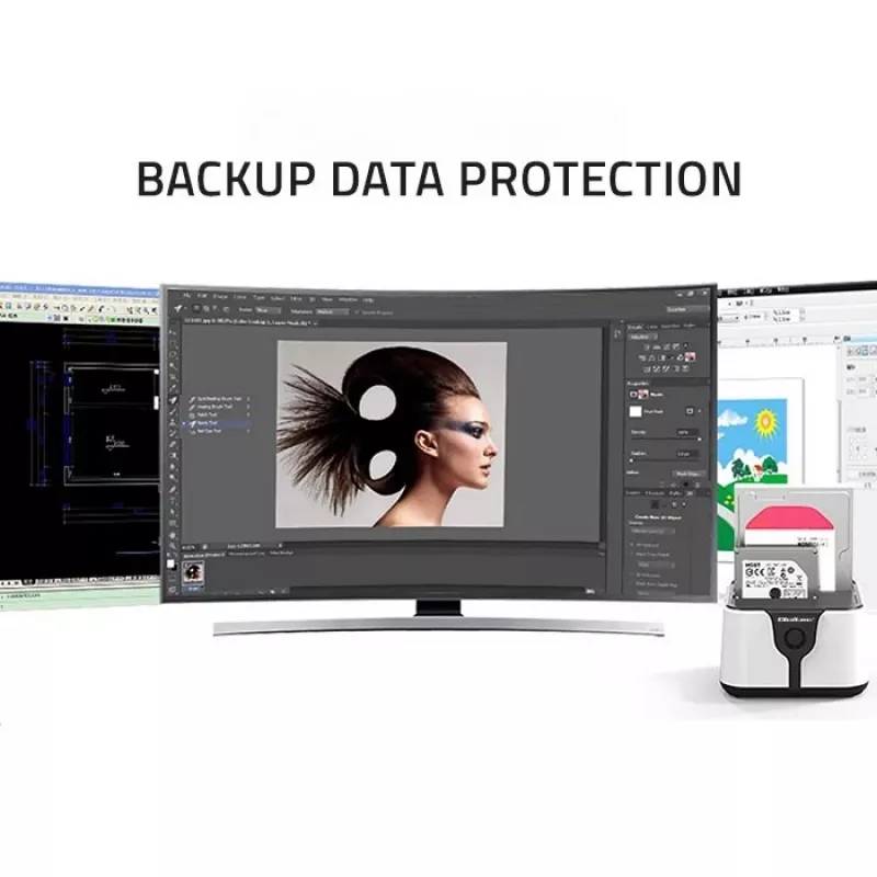 Qoltec 50309 HDD SSD 2.5 3.5 Dockingstation | SATA III | USB 3.0 | Super Speed 5 Gb/s | mit Klonfunktion